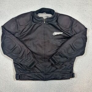 First Gear Motorcycle Jacket Size XL Hypertex‎ Black Padded Mesh Mens